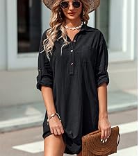 beach cover up shirt button down dress 