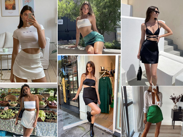 silk skirt mini women