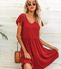 Hotouch Summer Beach Dress for Women 2024 Cotton Tshirt Womens Casual Short Sleeve Sundresses