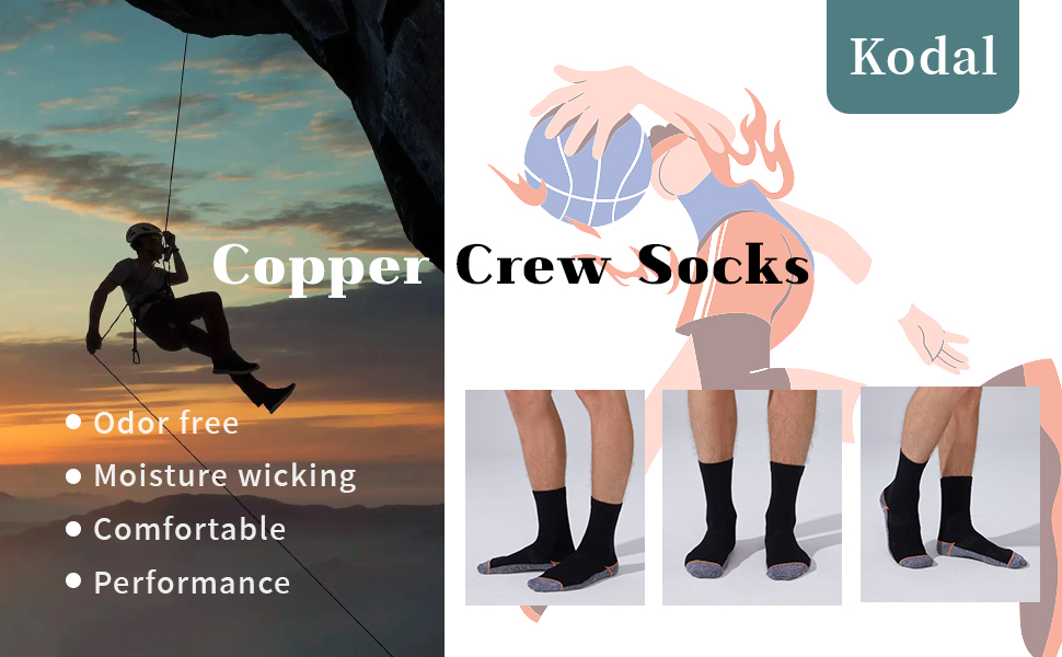 Kodal copper crew socks
