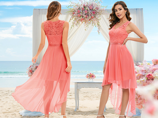 Elegant Floral Lace Bridesmaid Dresses