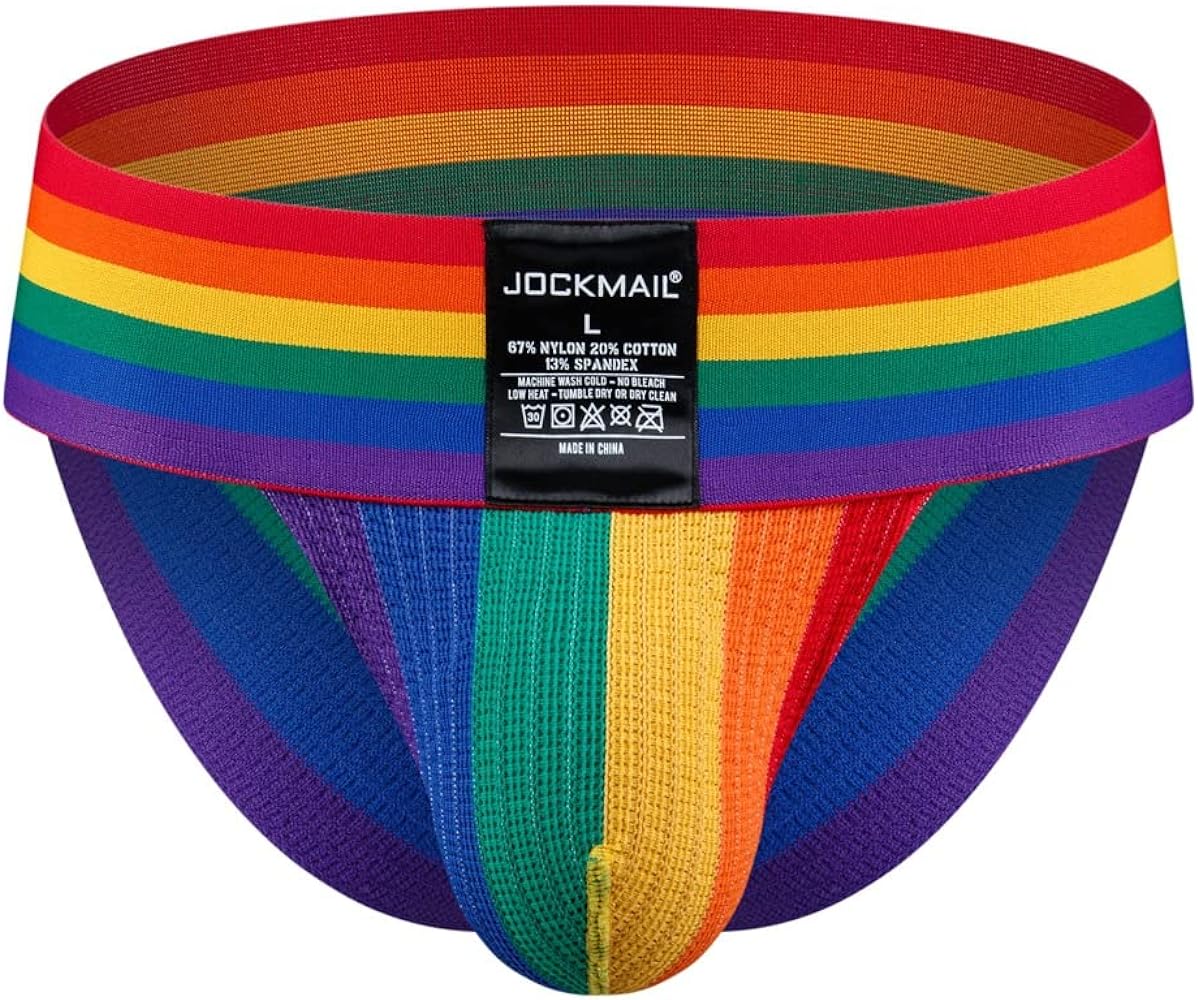 JOCKAMIL Men Underwear Briefs Rainbow Low Waist Men Briefs Athletic Underwear Men Briefs for Sport Gym
