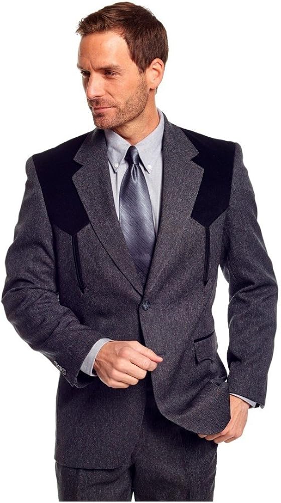 Men's Boise Western Suit Coat Big and Tall Hthr Charcoal 54 TAL US