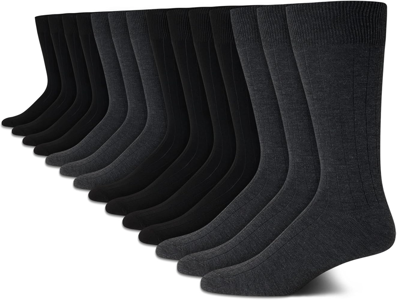 Van Heusen Men's Dress Socks - Lightweight Mid-Calf Crew Dress Socks (14 Packs)