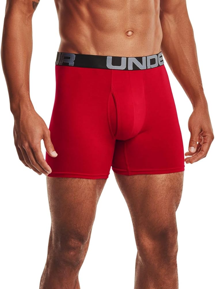 Under Armour Men's Charged Cotton 6-inch Boxerjock 3-Pack