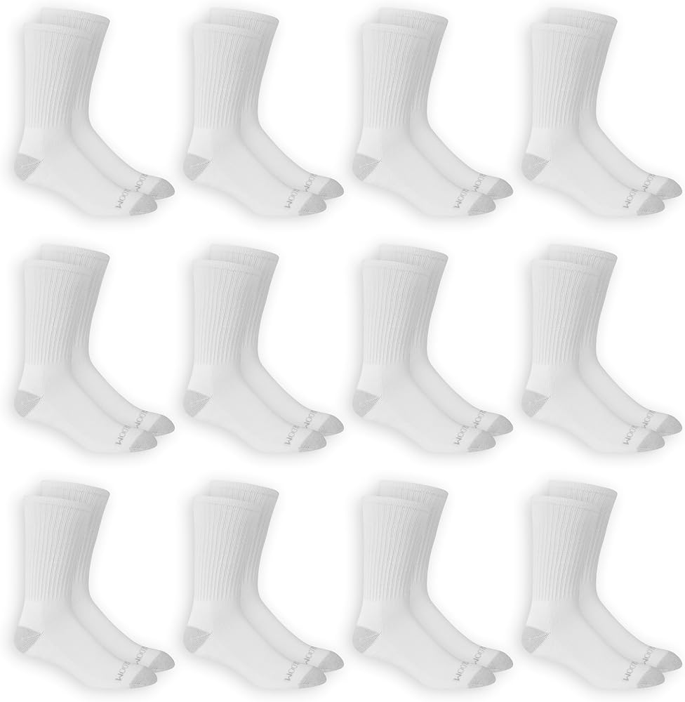 Fruit of the Loom Men's Dual Defense Crew Socks (12 Pack)