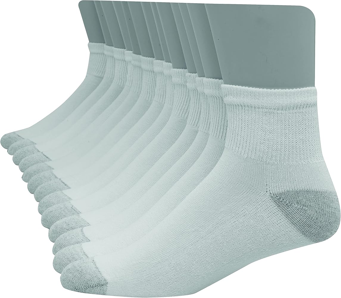 Hanes Men's Freshiq Cool Comfort Reinforced Ankle Socks, 12-pair Pack