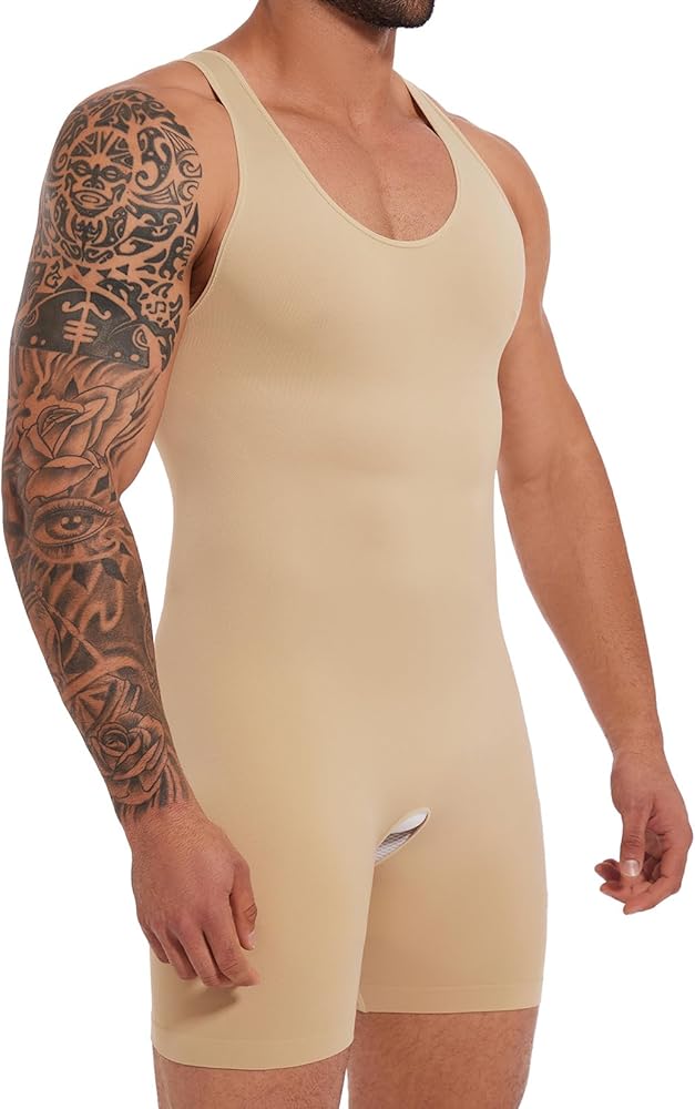 MISS MOLY Mens Full Body Shaper Tummy Control Shapewear Bodysuit Slimming Underwear Tank Top Fajas Para Hombres