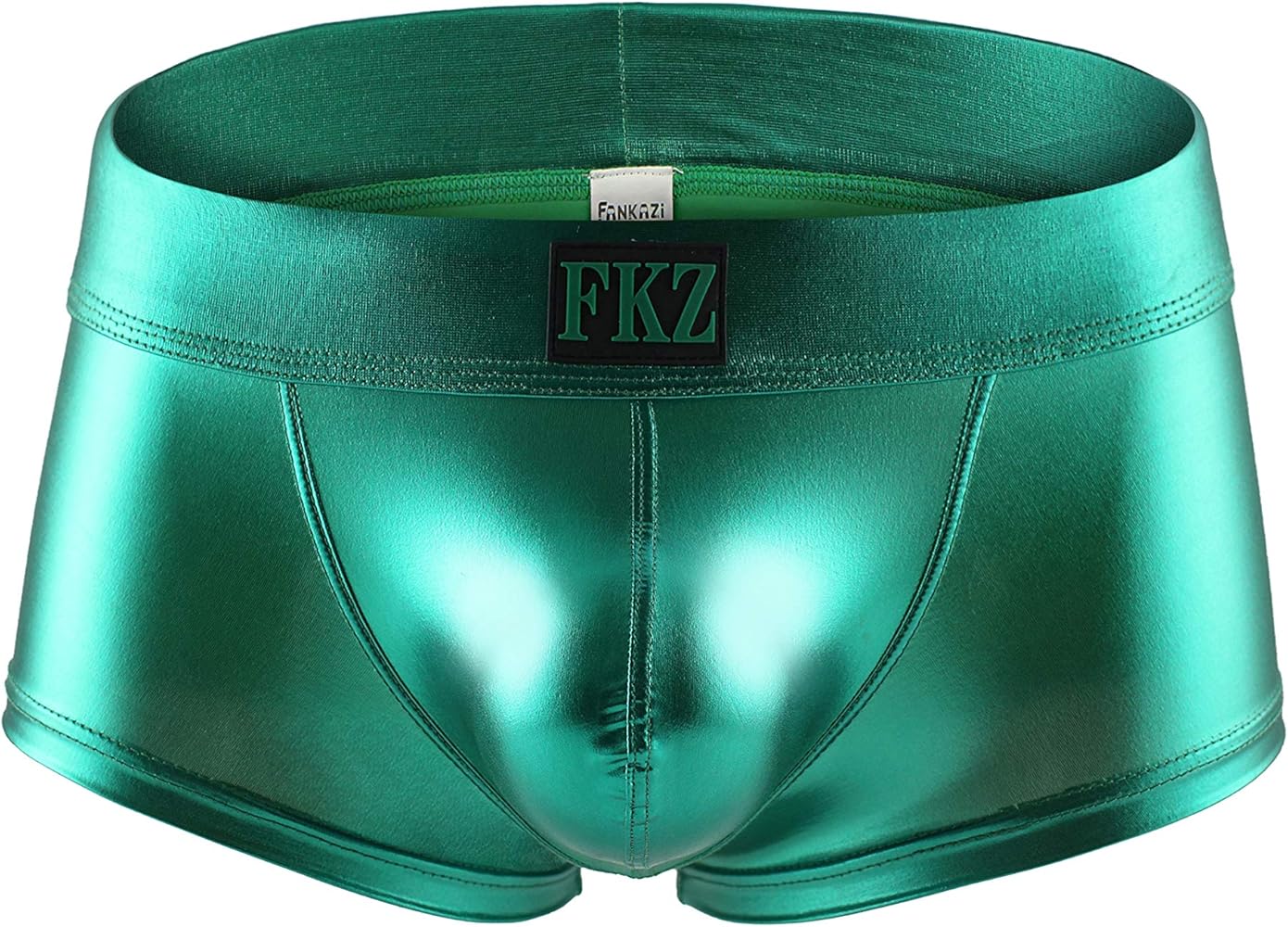 Men Shiny Liquid Metallic Underwear Bikini Swimsuit Boxer Brief Trunks