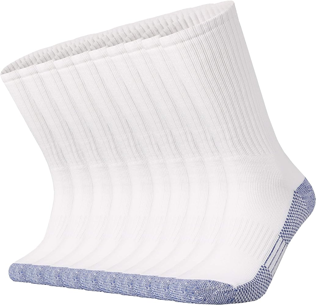 Ortis Men's Cotton Cushion Crew Socks Moisture Wicking Breathable Thick Warm Thermal for Athletic Heavy Duty Work Boot