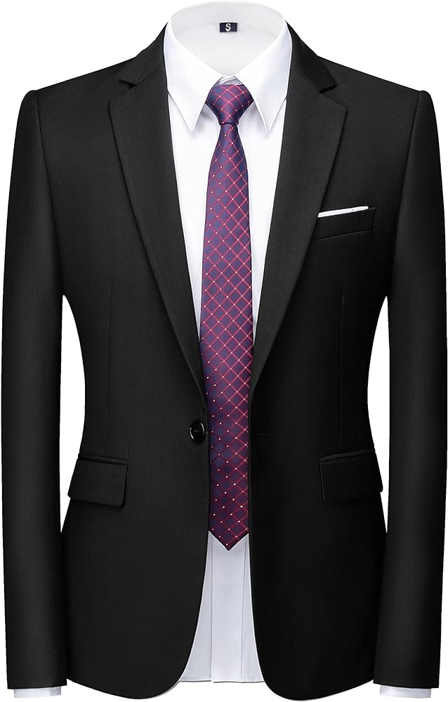 Mens Blazer Suit Jacket Slim Fit Sports Coat Casual One Button Single Breasted Business Wedding Blazer Sports Coat Men