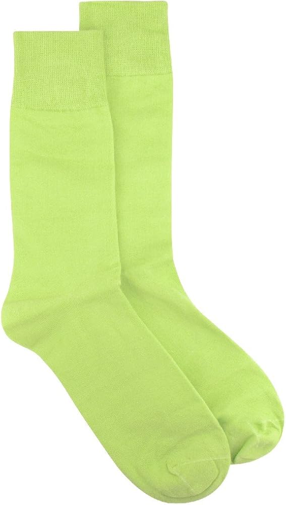 3 Pair of Biagio Solid LIME GREEN Color Men's COTTON Dress SOCKS