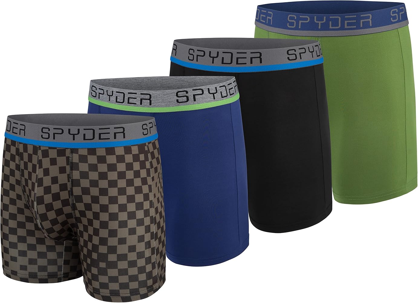 Spyder Mens Boxer Briefs 4 Pack Poly Spandex Performance Boxer Briefs Underwear