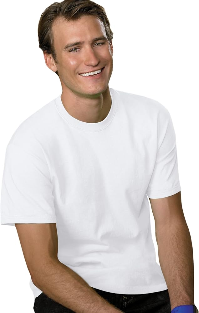 Hanes Men's Tagless & ComfortSoft & Crewneck T-Shirt, White, Small