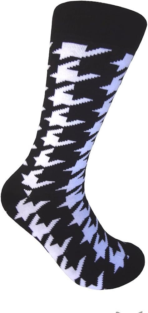 Men's Various Black/White Dress socks,One size fits most men;Sock Size 10-13.