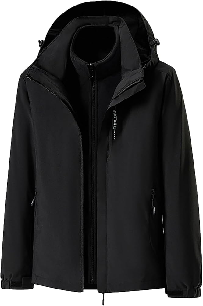 Mens 2024 Winter Trench Coats Stylish Full Zip Up Windbreaker Jackets Plus Size Windproof Outdoor Hiking Travel Overcoats