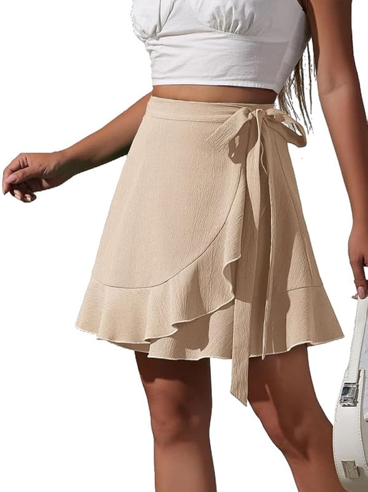 Women's Wrap Mini Flowy Skater Swing Skirts