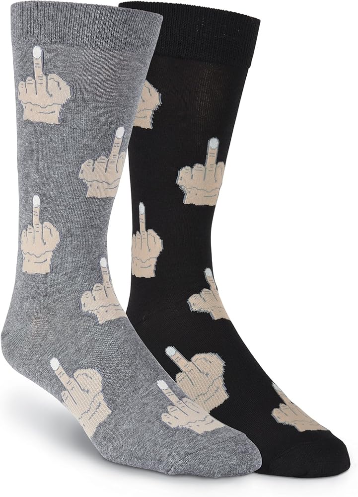 K. Bell Socks Men's Fun Conversation Starter Crew Socks-1 Pairs-Cool & Funny Pop Culture Gifts