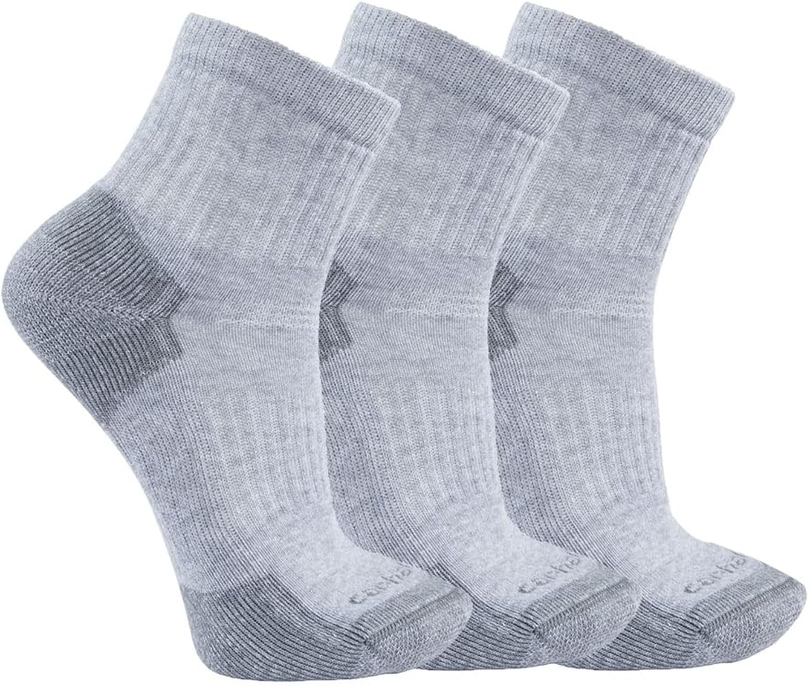 Carhartt Men's Midweight Cotton Blend Quarter Sock 3 Pack