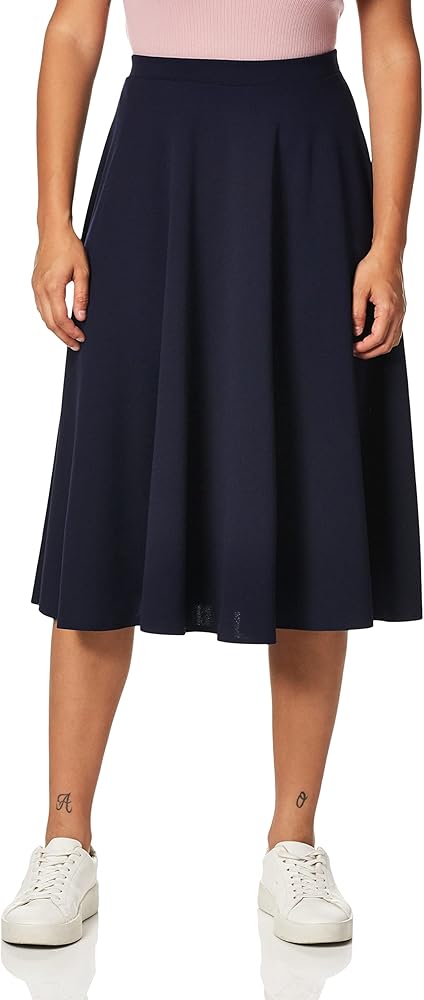 Star Vixen Women's Midi Full Skater Skirt, Navy, Small