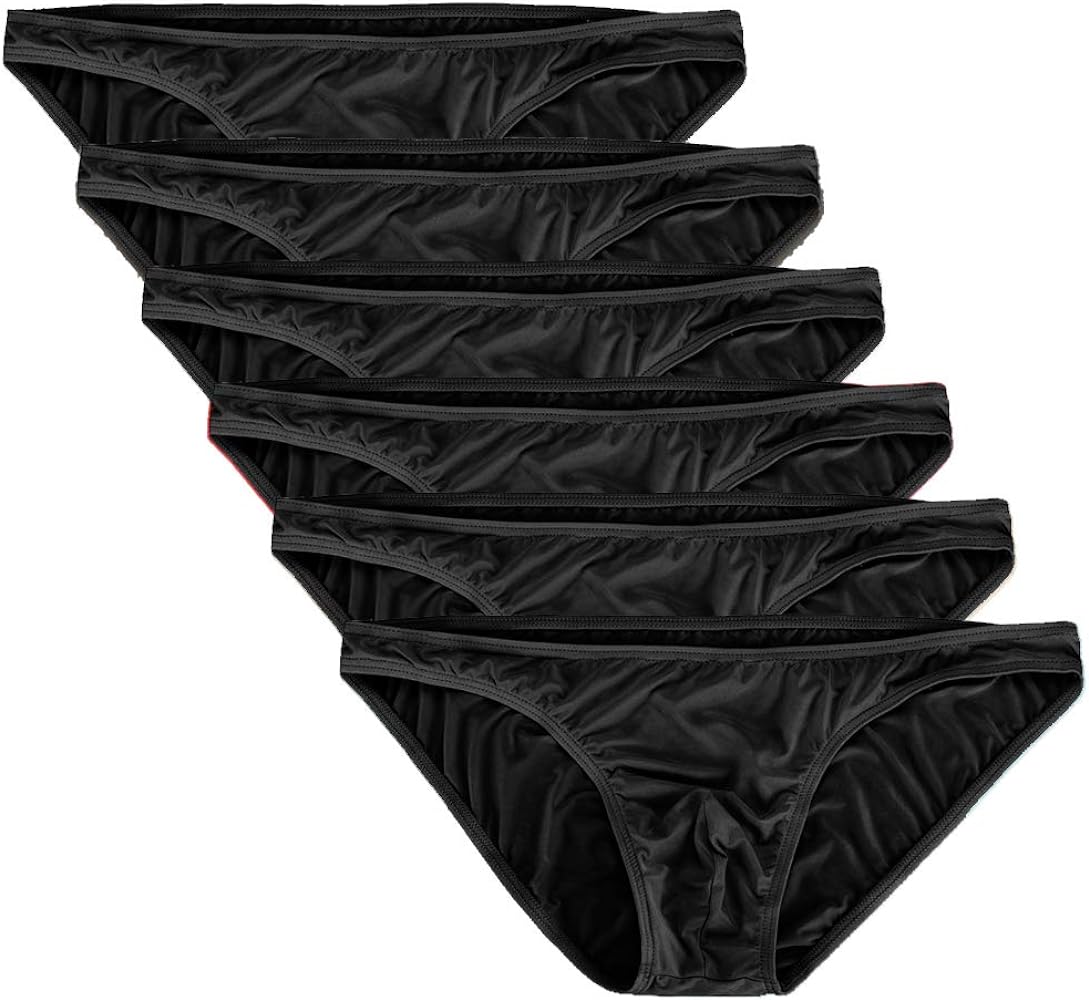Summer Code Mens Basic Bikini Briefs Pack Low Rise Ice Silk Underwear