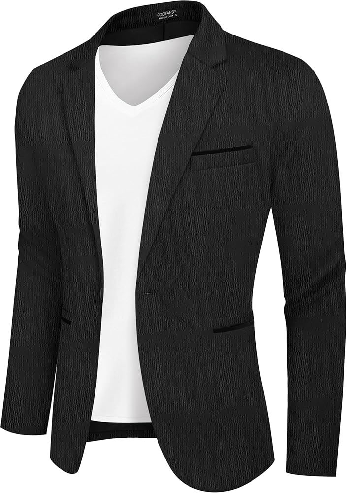 COOFANDY Men's Casual Blazer Jacket Slim Fit Sports Coat Business Suit Jackets One Button