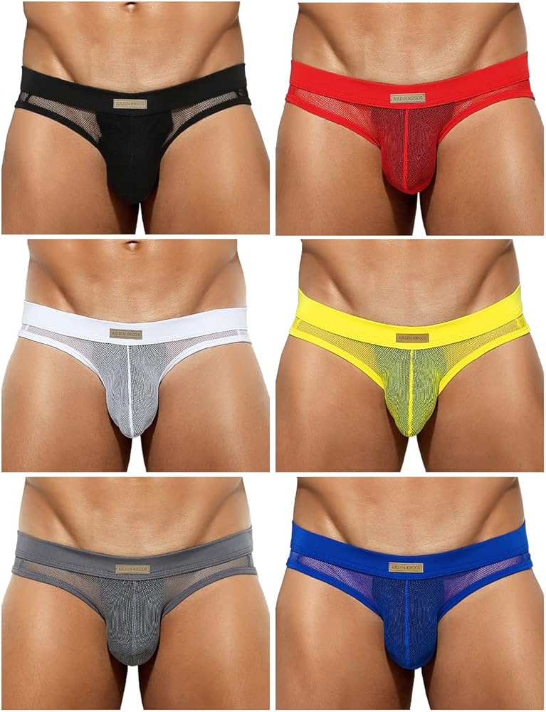 Arjen Kroos Men's Breathable Mesh Underwear Sexy Low Rise Sheer Briefs