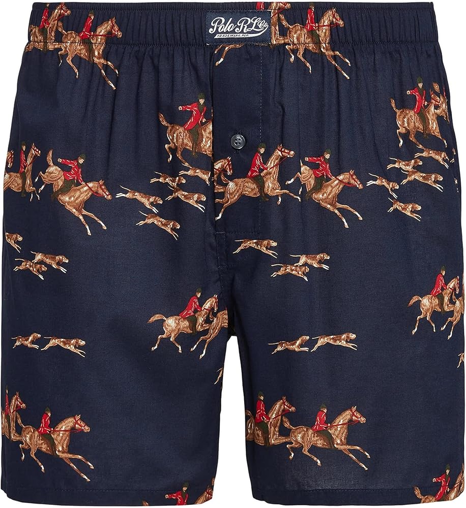 POLO RALPH LAUREN Men`s Equestrian-Print Cotton Boxer 1 Pack (B(L108HR-AYWO)/R, Small)