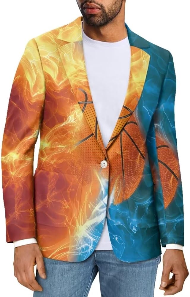 Men's Regular Fit Blazer Jackets Suit One Button Lightweight Sport Coats Casual Blazer with 2 Side Pockets