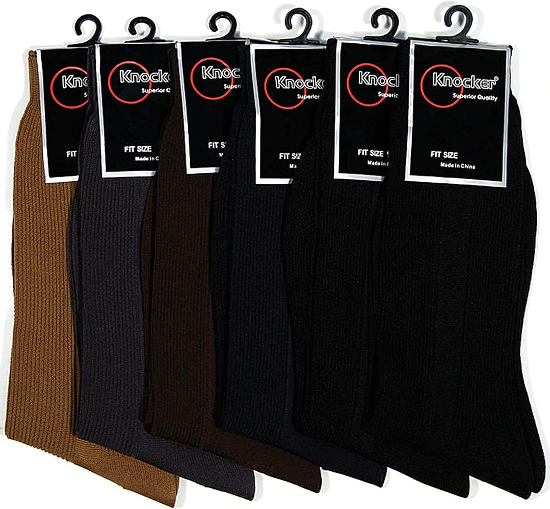 6 Pairs Mens Dress Socks Multi Color Fashion Casual Crew Polyester Size 9-11
