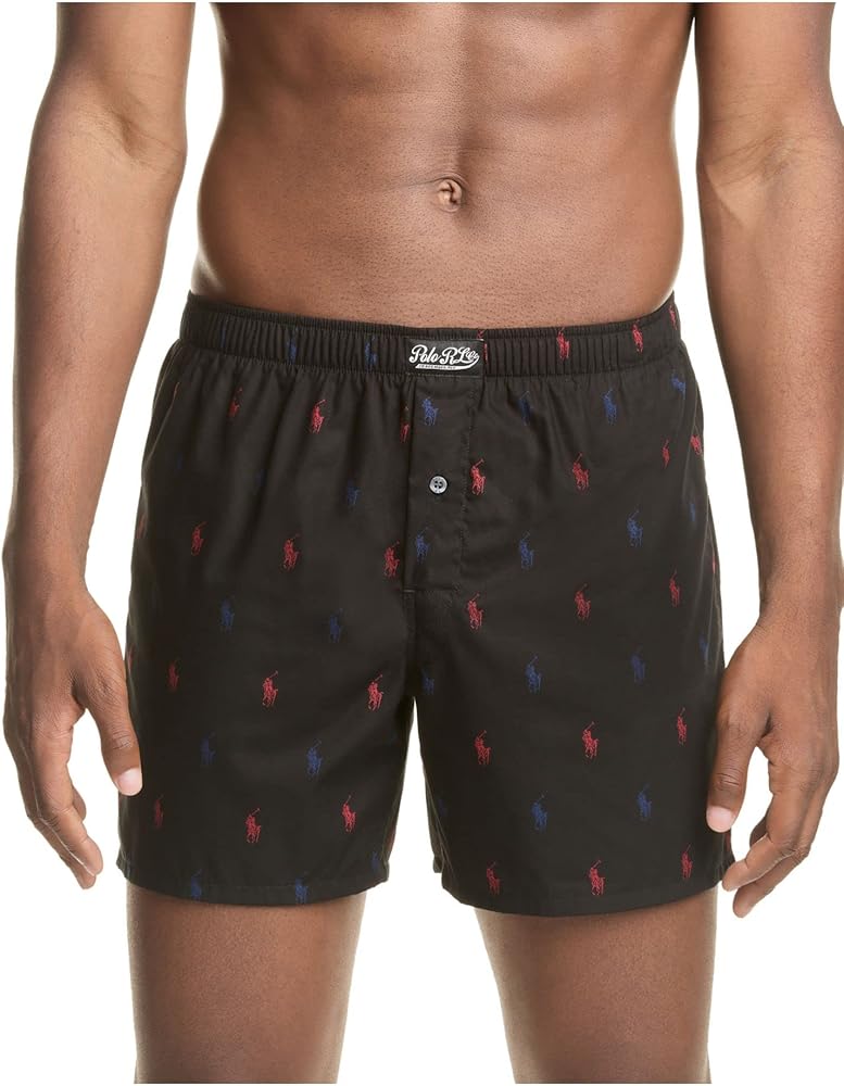 Polo Ralph Lauren Men`s Signature Print Woven Cotton Boxers 1 Pack