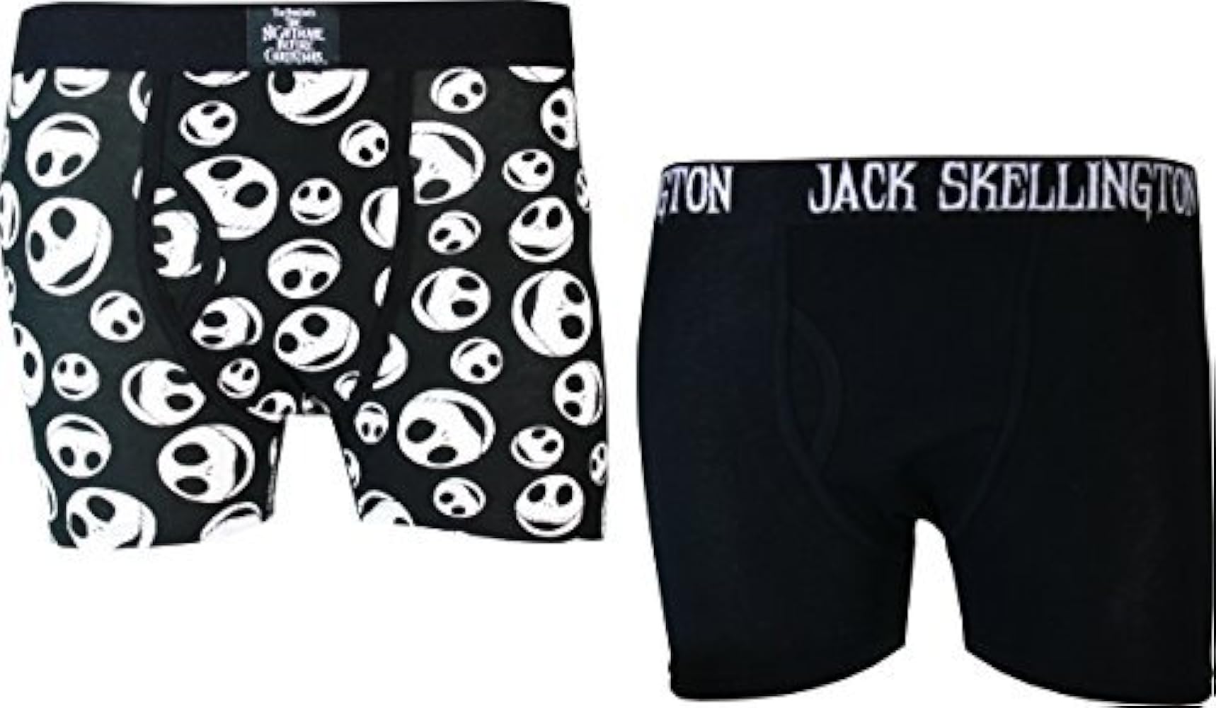 Nightmare Before Christmas Jack Skellington 2-Pack Boxers, Large Black
