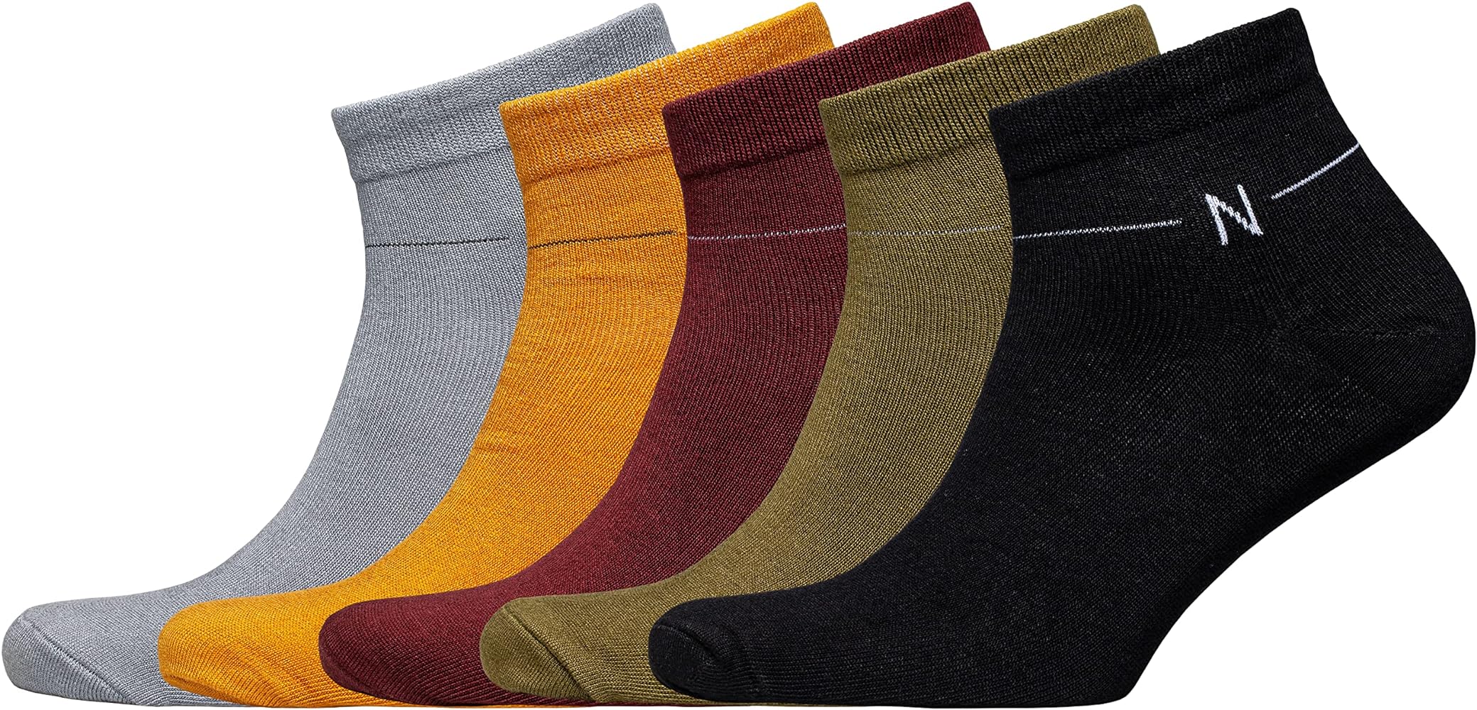 NUDUS UNDERWEAR Men's Bamboo Rayon Ankle Socks 5-Pair Gift Box - Very Soft, Thin, Breathable