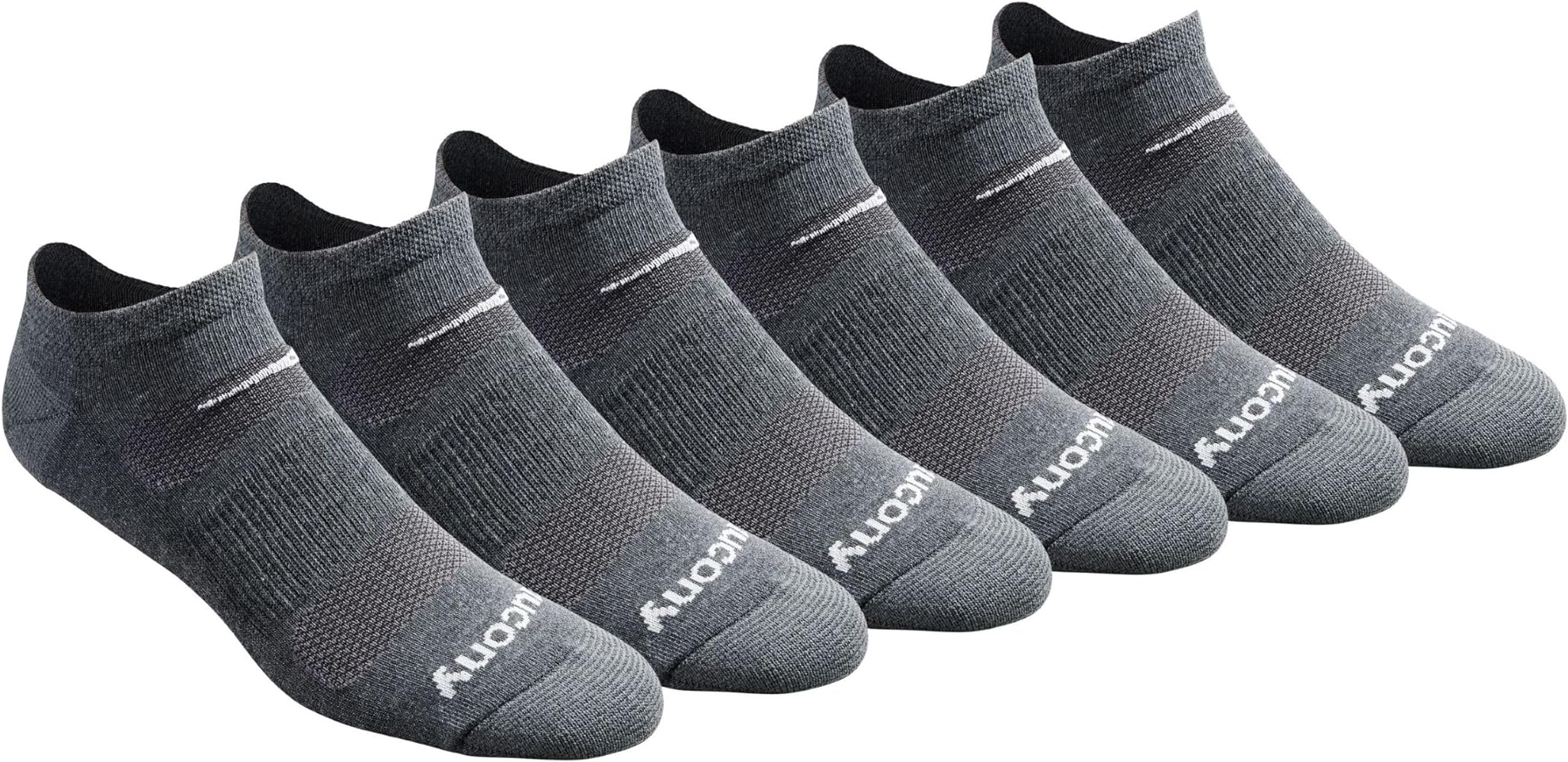 Saucony Men's Rundry Mesh Ventilating Comfort Fit Performance 6, 12, 18 Pairs No-Show Socks, M-XXL