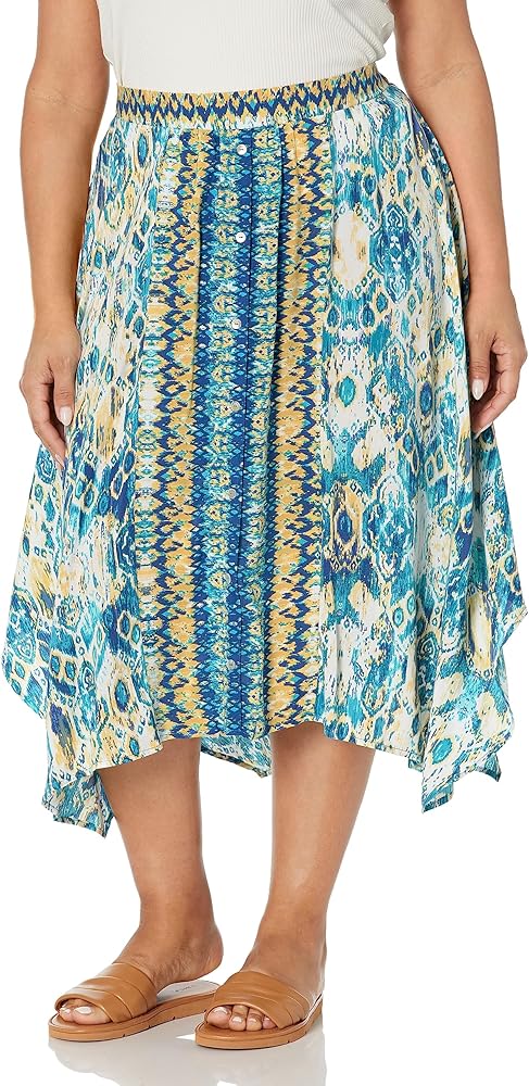 Avenue Women's Plus Size Skirt Jess Hanky Hem