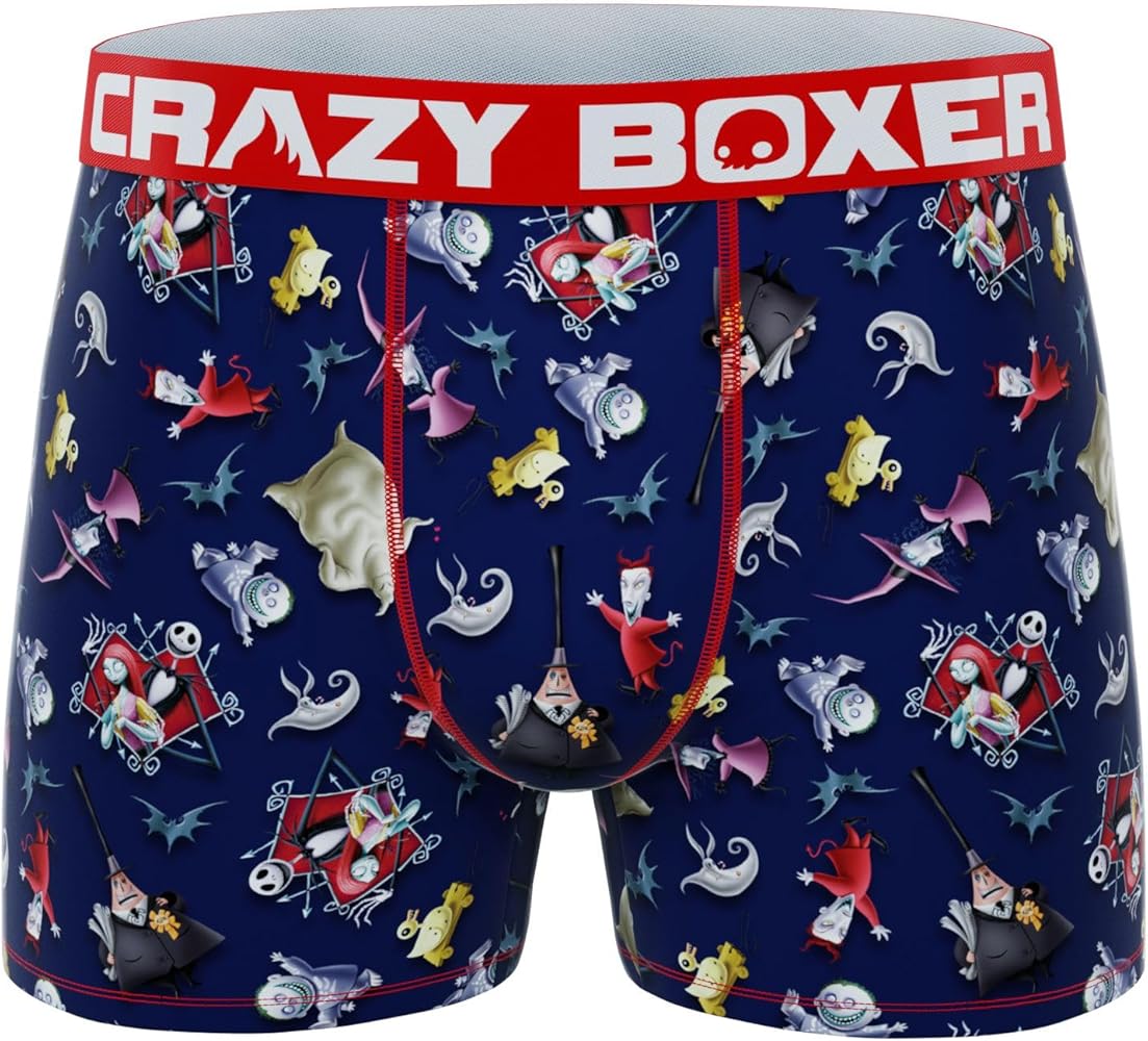 CRAZYBOXER Men's Underwear Nightmare Before Xmas Original Resistant Boxer Brief Non-slip waistband