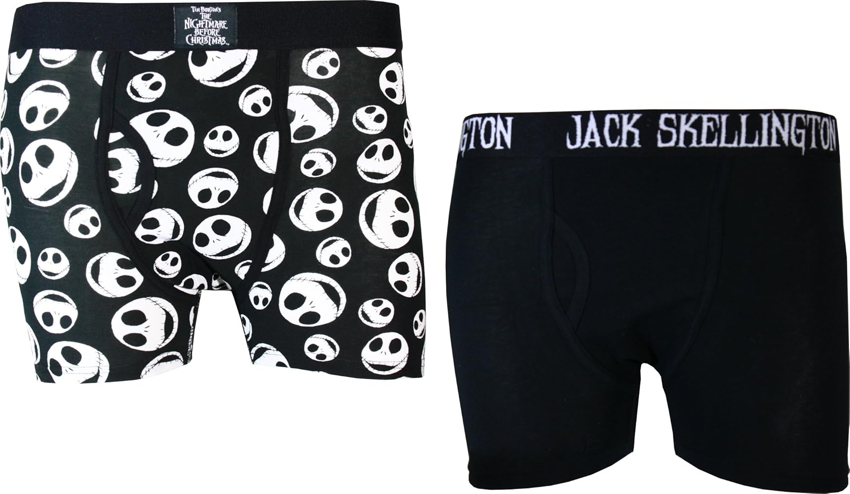 Nightmare Before Christmas Jack Skellington 2-Pack Boxers, Medium Black