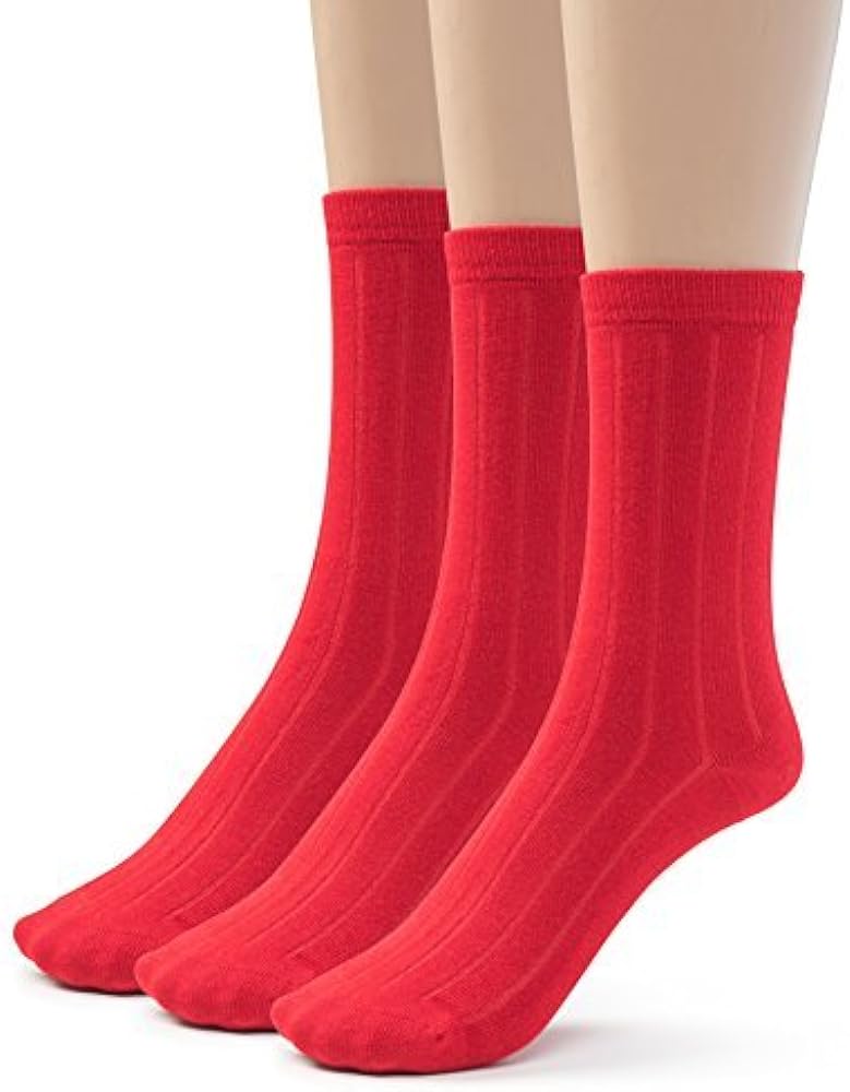 Silky Toes Mens Rayon From Bamboo Ribbed Dress Crew Socks 3 or 6 Pairs Calf Socks