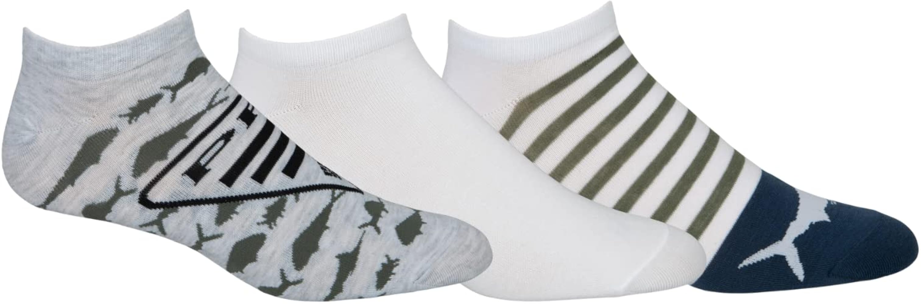 Columbia Men's PFG Polygiene No Show Socks, Multi, Size 10-13 US, 3-Pack