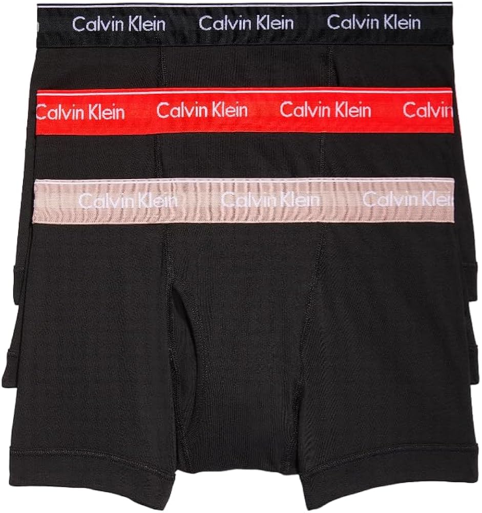 Calvin Klein Men's Cotton Classics 3-Pack Trunk, Black Bodies W/Summer Taupe, Fiesta, Black, XX-Large