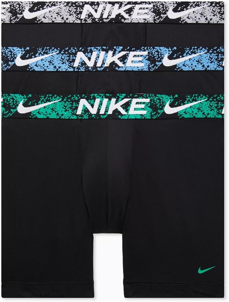 Nike Essential Micro 3pk Boxer Brief, Black Multi Distress, S