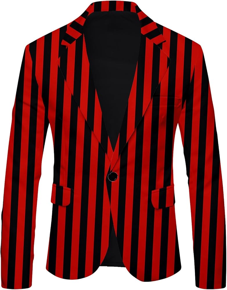 Mens Sport Coat Casual Blazer Slim Fit 2023 Fashion One Button Suit Jacket Striped Leopard Print Dinner Prom Blazers