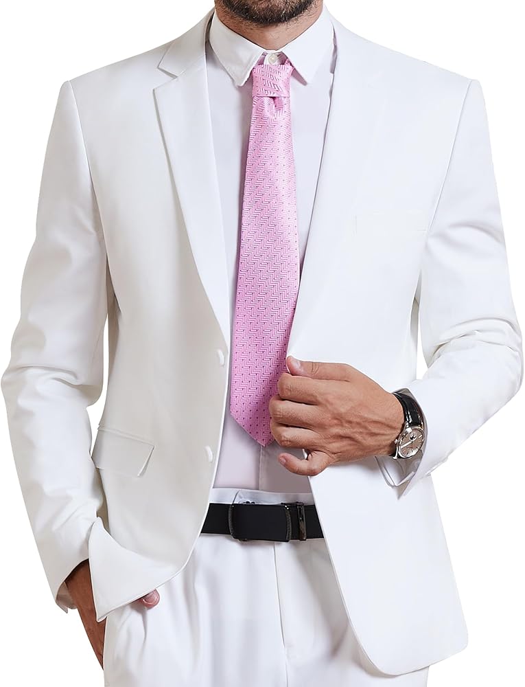 MrSure Men's Casual Blazer Slim Fit Two Buttons Suit Jackt, Lightweight Sport Coats for Daily