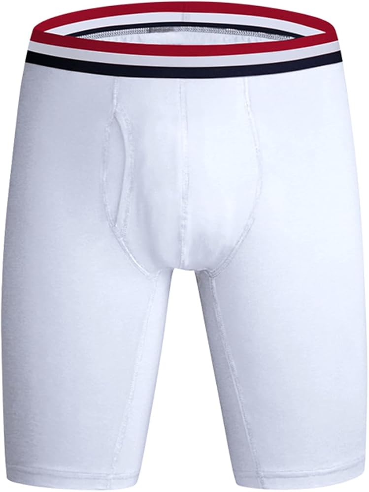 Arjen Kroos Men's Long Leg Boxer Briefs Cotton Open Pouch Shapewear Underwear Slimming Boxers for Male