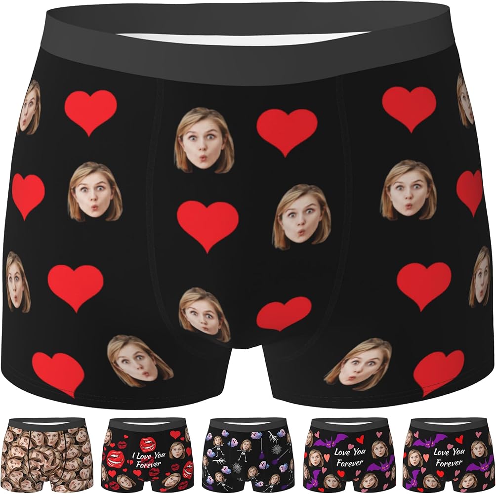 Custom Boxers for Men Husband Boyfriend, Personalized Funny Boxers for Men Birthday Ideas for Him.