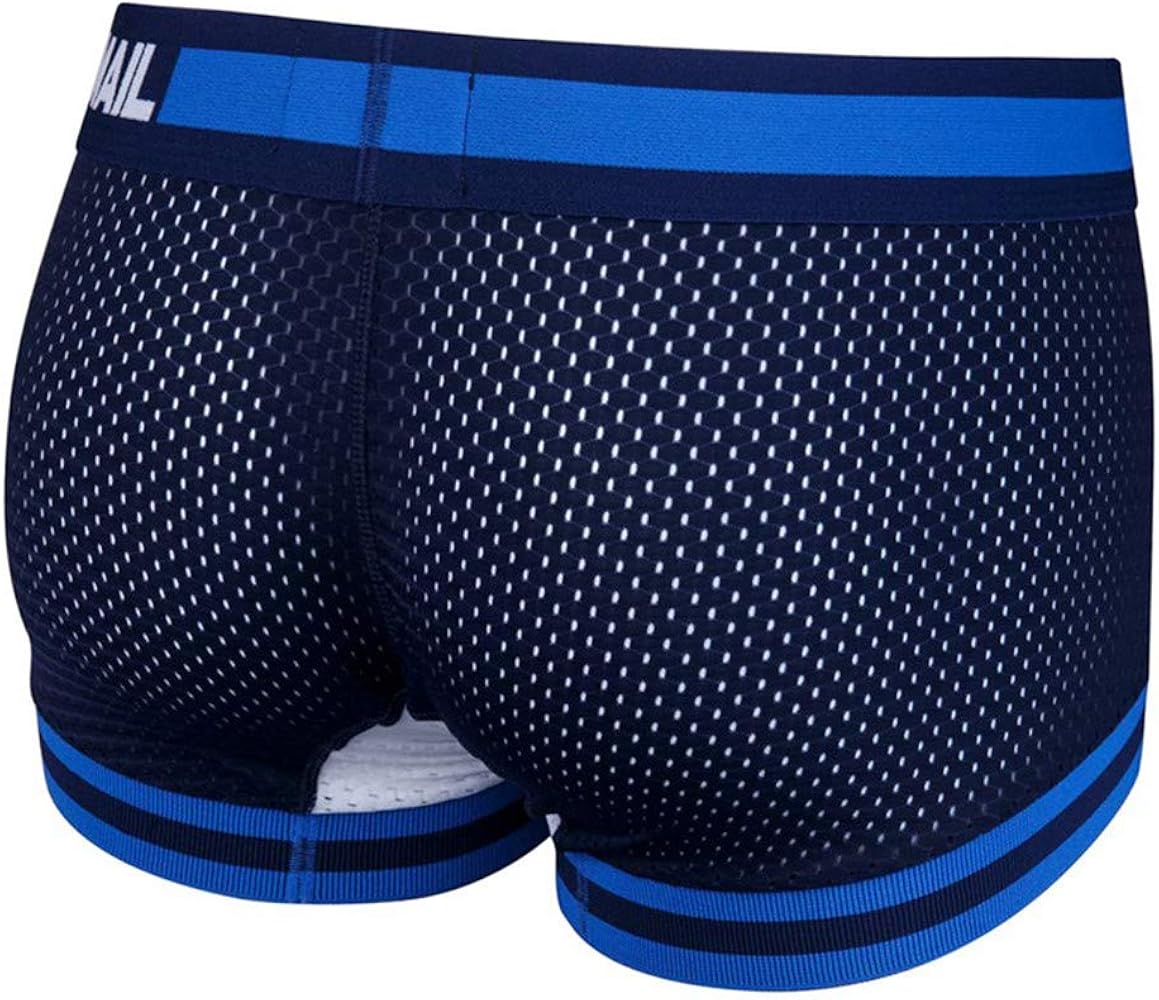JOCKMAIL Men Mesh Underwear Boxers Trunks Shorts Breathable Crotch Mens Underwear Boxers