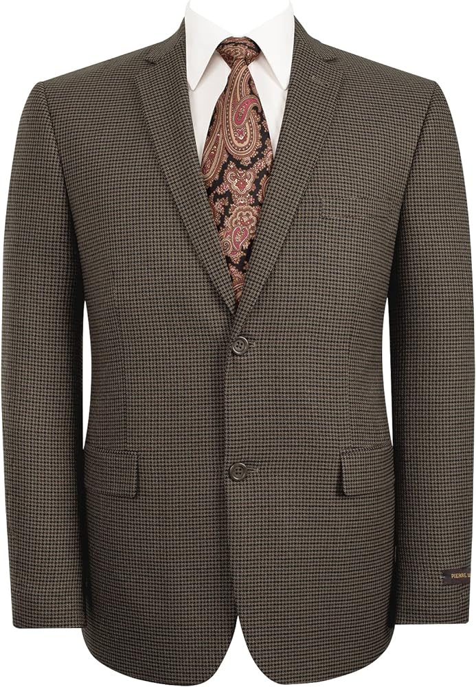 AMY ZHU Men's Lightweight Plaid Blazer Sport Coat 2 Button Stretch Suit Jacket