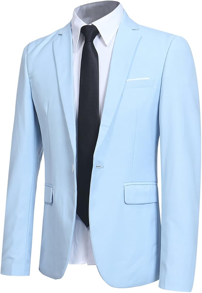 Men' Slim Fit One Button Suit Blazer Jacket Casual Party Sport Coat