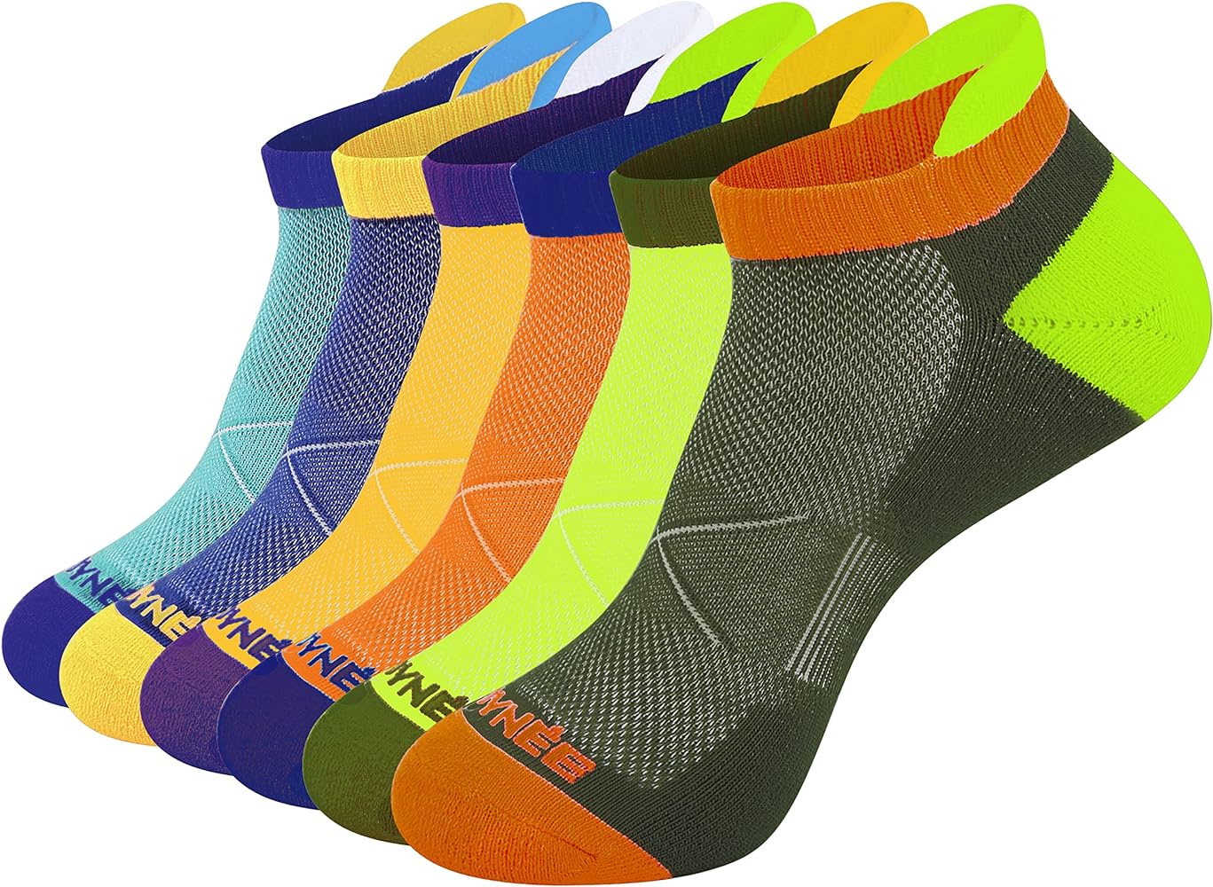 JOYNÉE Men's Athletic Ankle Socks Low Cut Cushion Sport Workout Running Tab Socks 6 Pack