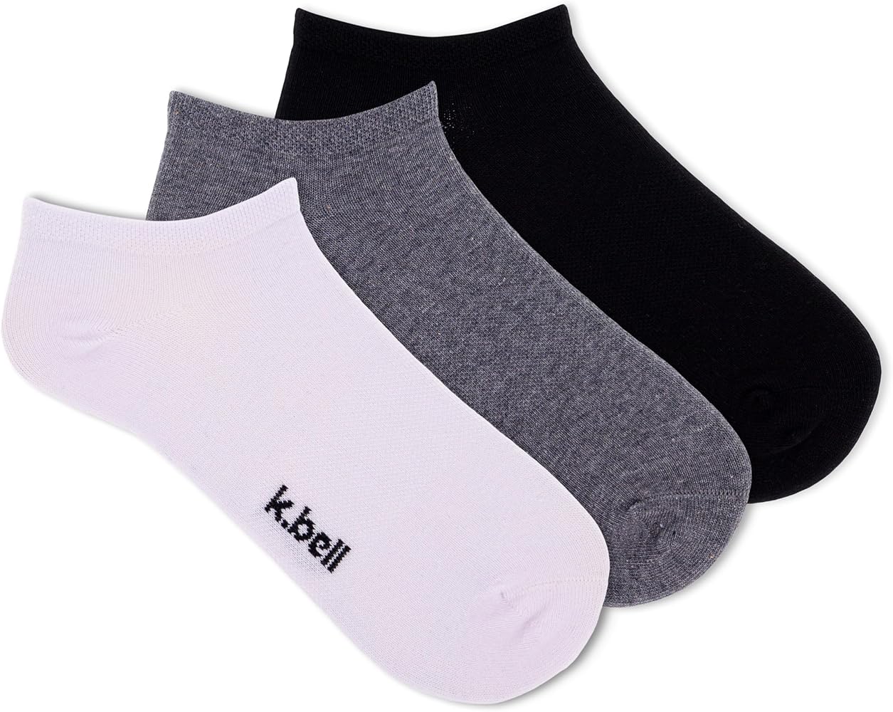 K. Bell Men's Flex Fit Cotton No Show Socks-3 Pairs-Soft, Stretchy, Sustainable Casual Essentials